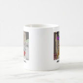 チェーンソーVS木:面白いコミック コーヒーマグカップ (中央)