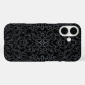 チェーンデザインの抽象的なミラーリング画像 グレー×ブラックアート Case-Mate iPhoneケース (裏面 (横))
