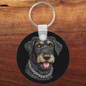 チェーンネックレス付き黒犬 キーホルダー (裏面)