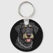 チェーンネックレス付き黒犬 キーホルダー (裏面)