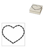 チェーンハートシェイプイラストレーションのアートスタンプ ラバースタンプ (押印)