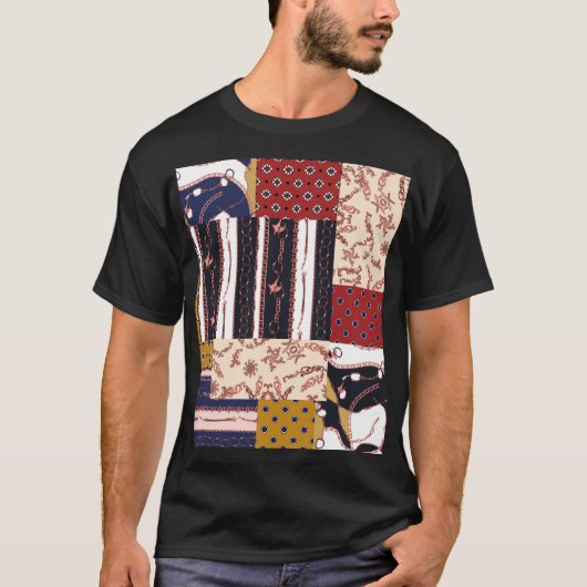 チェーンバロックの幾何学的パターン Tシャツ (正面)