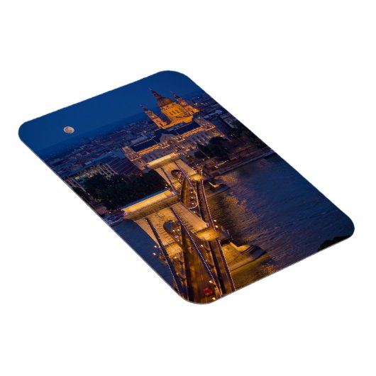 チェーンブリッジと夜の満月 マグネット (右側)