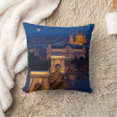 チェーンブリッジと満月(夜) クッション (ブランケット)