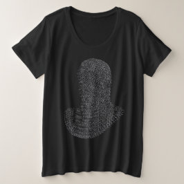チェーンメイルの戦士フード プラスサイズTシャツ
