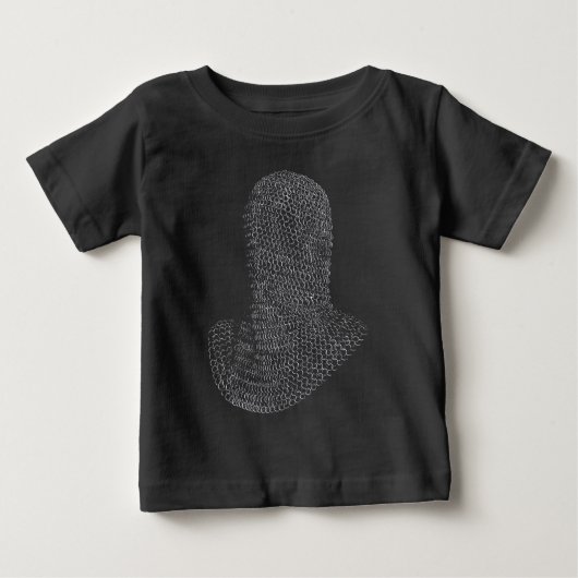 チェーンメイルの戦士フード ベビーTシャツ (正面)