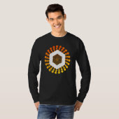 チェーンリンククリプト通貨サークルオレンジサン Tシャツ (正面フル)