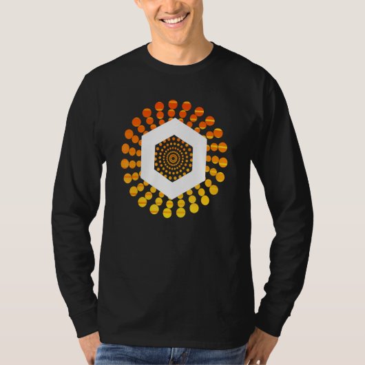 チェーンリンククリプト通貨サークルオレンジサン Tシャツ (正面)