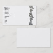 チェーンリンクシックな白黒ミニマルモダンリスト 名刺 (正面/裏面)