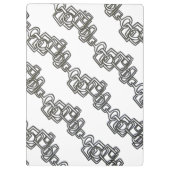 チェーンリンク – 白黒ミニマルモダンリスト クリップボード (裏面)