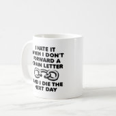 チェーンレターで死ぬ面白いマグカップ コーヒーマグカップ (正面左)