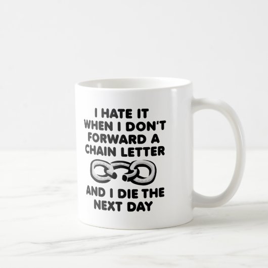 チェーンレターで死ぬ面白いマグカップ コーヒーマグカップ (右)