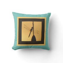 チェーン上のトンボ、シルエット、金ゴールド/ターコイズ