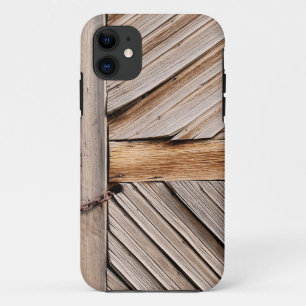 チェーン素朴ロック付き木製ドア iPhone 11 ケース