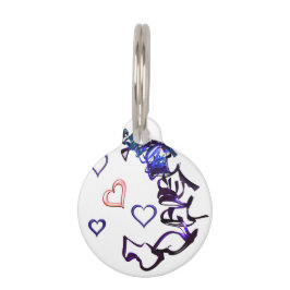 チェーン解除のハートペットタグ ペット　ネームタグ