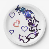 チェーン解除のマイハート紙プレート ペーパープレート (正面)