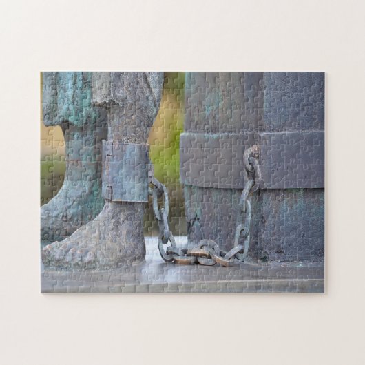 チェーン銅像ガイアナ。 ジグソーパズル (横)