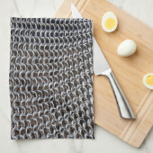 チェーン・メールの装甲中世騎士戦闘機に彼の金属をかぶせて下さい キッチンタオル (四つ折り)