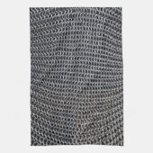 チェーン・メールの装甲中世騎士戦闘機に彼の金属をかぶせて下さい キッチンタオル (縦)