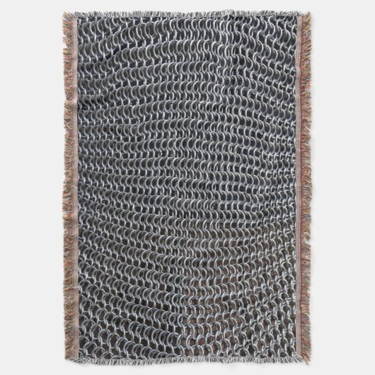 チェーン・メールの装甲中世騎士戦闘機に彼の金属をかぶせて下さい スローブランケット (正面縦)