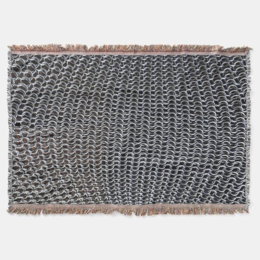 チェーン・メールの装甲中世騎士戦闘機に彼の金属をかぶせて下さい スローブランケット (正面)