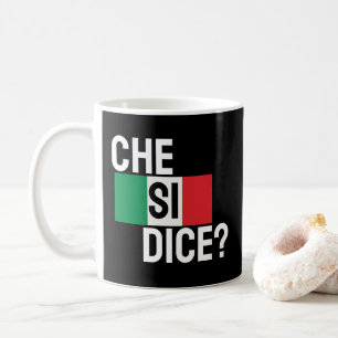「チェ・シサイコロ?「どうしたの?」 イタリアンことわざブラック コーヒーマグカップ