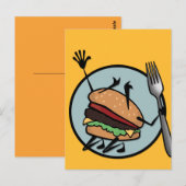 チエおもしろいスバーガー縦型はがき ポストカード (正面/裏面)