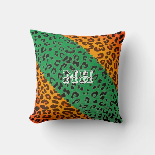 チエカラフルタプリントパタガーリーーン クッション (正面)