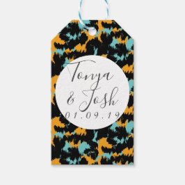 チエカラフルタプリントパタモダンン結婚ズ ギフトタグ