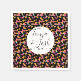 チエカラフルタプリントパタモダンン結婚ズ スタンダードカクテルナプキン