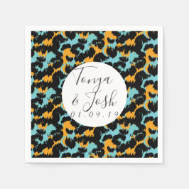 チエカラフルタプリントパタモダンン結婚ズ スタンダードカクテルナプキン