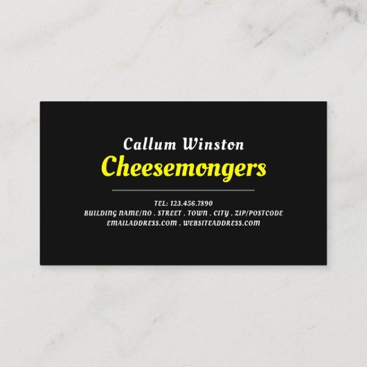 チエセモンガー放牧の牛 名刺 (裏面)