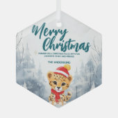 チエタおもしろいメリークリスマスツリー雪ホリデーパーティー ガラスオーナメント (正面)