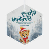 チエタおもしろいメリークリスマスツリー雪ホリデーパーティー ガラスオーナメント (裏面)