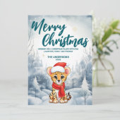 チエタおもしろいメリークリスマスツリー雪ホリデーパーティー シーズンカード (スタンド正面)