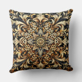 チエタプリントアカントゥスリーフフローラ花びらアクセント クッション (裏面)