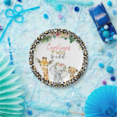 チエタプリントサファリグリッタートゥワイルド誕生日 ペーパープレート (パーティー)