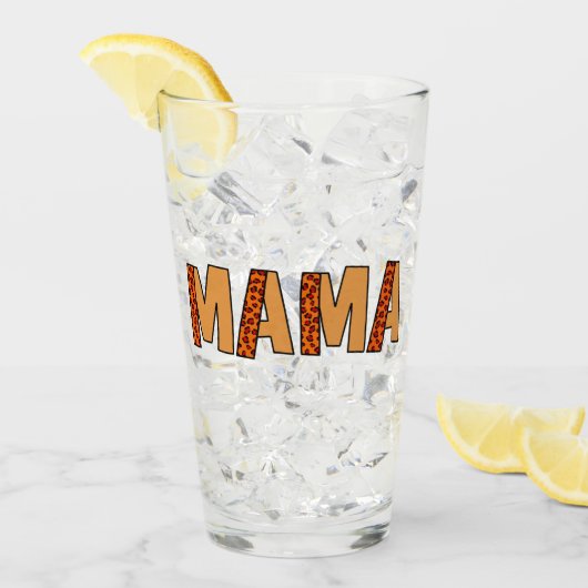 チエタプリントヒョウ母 タンブラーグラス (アイス正面)