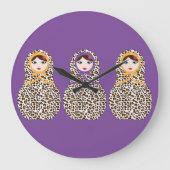 チエタプリントマトリヨシュカウォールクロック ラージ壁時計 (正面)