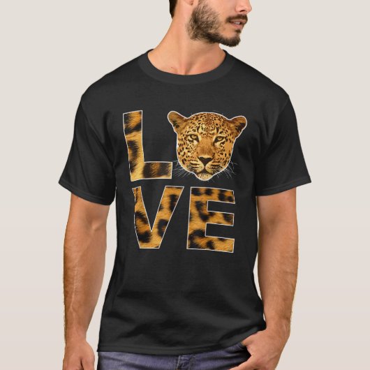 チエタ顔動物生まれ本能野生ヒョウ猫 Tシャツ (正面)