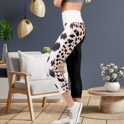 チエパーソナライズされたタヒョウ大きな猫模様の斑点 カプリレギンス
