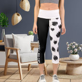 チエパーソナライズされたタヒョウ大きな猫模様の斑点 カプリレギンス