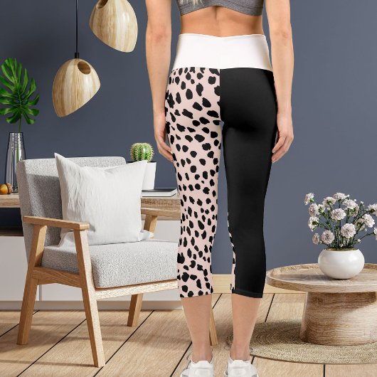 チエパーソナライズされたタヒョウ大きな猫模様の斑点 カプリレギンス