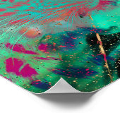 チエファンキータサイケデリックミントホットピンクアート ポスター (角)