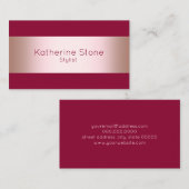 チエレガントックバラ金ゴールドとブルゴーニュのストリップ 名刺 (正面/裏面)