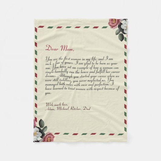 チエレガントック・ラパーソナライズされたブ・レター(手書き) フリースブランケット (正面)