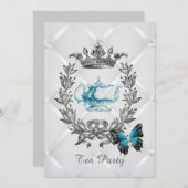 チエレガントーパチョウヴィンテージ茶パーティー 招待状 (正面/裏面)