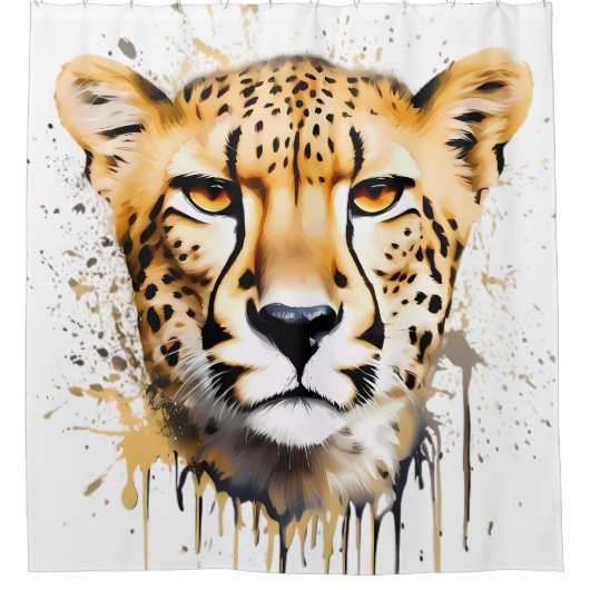 チエ威厳のあるータの視線 シャワーカーテン (正面)