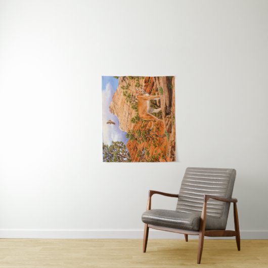 チオン国立公園のクーガーマウンテンライオン タペストリー (インサイチュ)