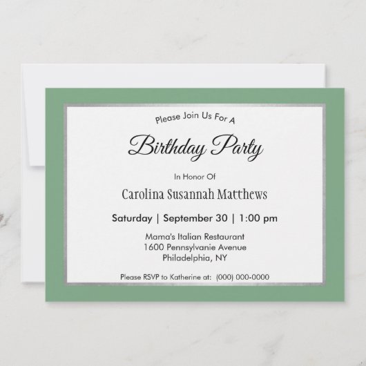 チカダ写真誕生日 招待状 (裏面)